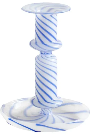 Hay Candelabro De Cristal Flare Stripe Milk