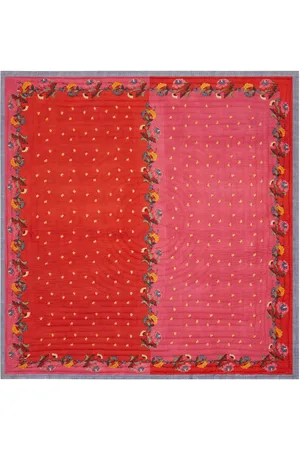 LISA CORTI Colcha Indonesian Red Rose De Muselina