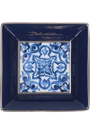 Dolce & Gabbana Plato Decorativo Cuadrado Blu Mediterraneo