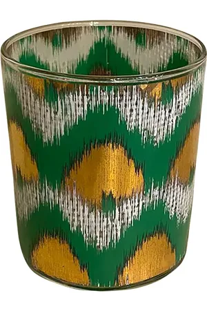 Les-Ottomans Set De 4 Vasos Ikat Gold