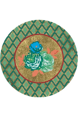 LISA CORTI Mantelito Bold Rose Con Hoja De Oro