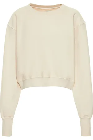 Les Tien Sudadera Cropped Con Cuello Redondo