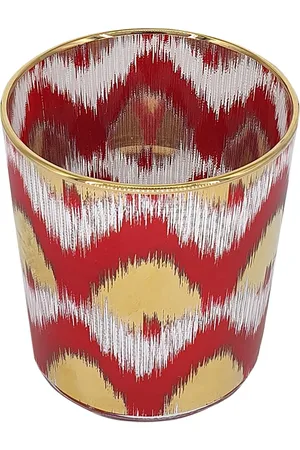 Les-Ottomans Set De 4 Vasos Ikat Gold