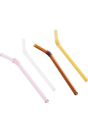 Hay Set De 4 Pajitas Swirl Sip De Vidrio