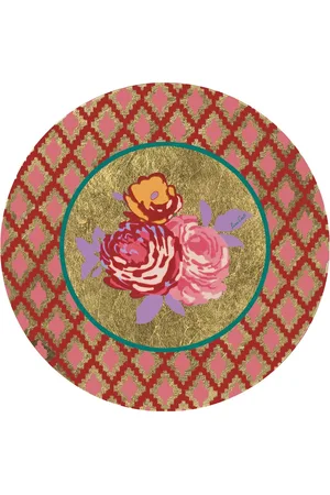 LISA CORTI Mantelito Bold Rose Con Hoja De Oro