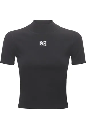 Alexander Wang Camiseta De Jersey Stretch Con Parche Con Logo