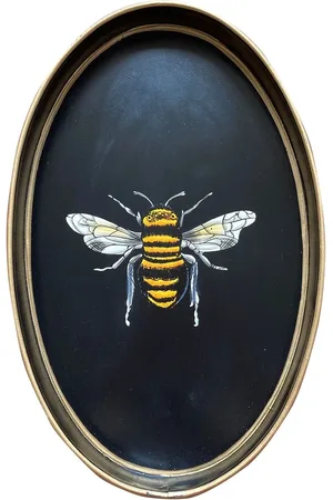 Les-Ottomans Bandeja Flora De Hierro Pintada A Mano