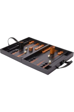 THE CONRAN SHOP Set De Backgammon De Piel Negra
