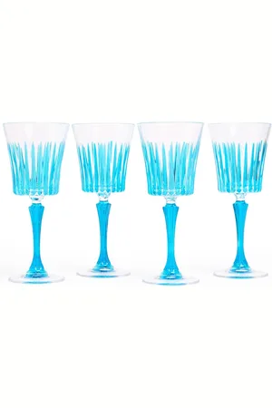 Les-Ottomans Set De 4 Copas De Vino Pintadas A Mano