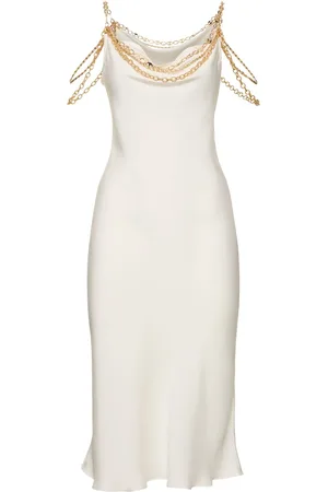 Paco rabanne Vestido Corto De Satén Con Cadena