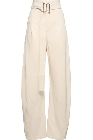 Sportmax Pantalones Anchos De Algodón