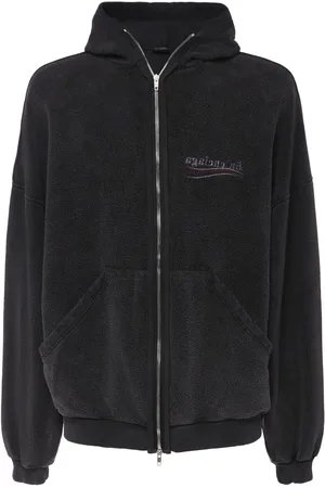 Balenciaga Sudadera De Algodón Con Capucha Y Cremallera
