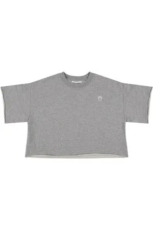 Main Story Sudadera De Algodón Bordado Con Mangas Cortas