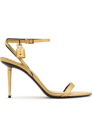 Tom Ford Sandalias Padlock De Piel Metalizada 85mm