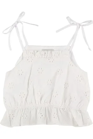 MIPOUNET Top De Encaje Sangallo De Popelina