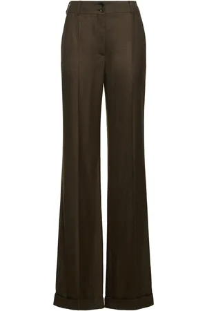 Alberta Ferretti Pantalones Acampanados De Sarga De Viscosa
