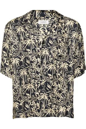 LANEUS Camisa De Viscosa Con Manga Corta