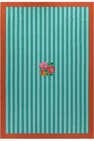 LISA CORTI Mantel Nizam Stripes Aqua Veronese