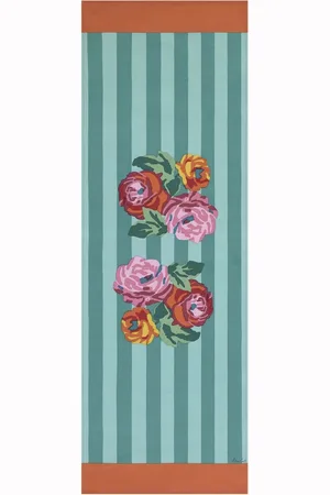 LISA CORTI Mantel Doble Nizam Stripes Aqua Veronese