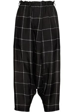 YOHJI YAMAMOTO Pantalones De Seda A Cuadros