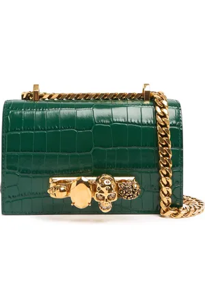 Alexander McQueen Bolso Mini Jeweled De Piel Efecto Cocodrilo