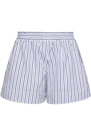 Paco rabanne Shorts De Popelina De Algodón A Rayas