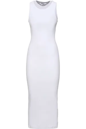 Msgm Vestido Midi De Jersey De Algodón