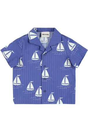 Mini Rodini Camisa De Popelina De Algodón Estampada