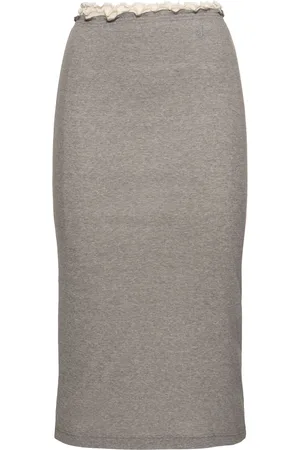 Jil Sander Falda Midi De Jersey