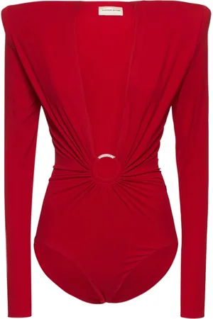 ALEXANDRE VAUTHIER Body De Jersey Con Escote En V Y Anillo