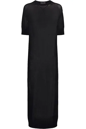 Jil Sander Vestido Largo De Crepe De Algodón