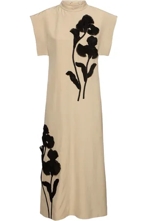 Jil Sander Vestido Midi Bordado