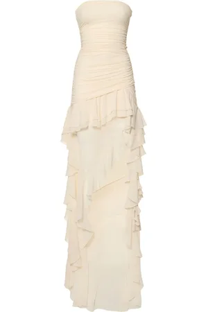 BLUMARINE Vestido De Organza Con Volantes