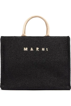 Marni Bolso Tote Efecto Rafia Con Logo