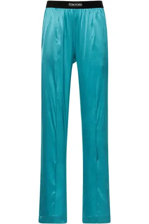 Tom Ford Pantalones De Pijama De Satén De Seda Con Logo