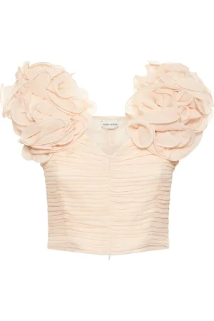 MAGDA BUTRYM Blusa De Chifón De Seda Fruncida