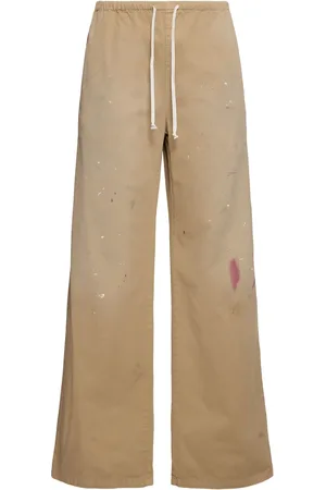 Maison Margiela Pantalones De Gabardina De Algodón
