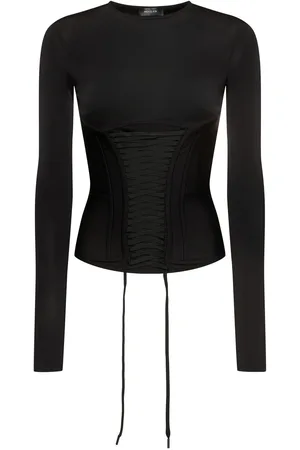 MUGLER Top Corset De Jersey Brillante