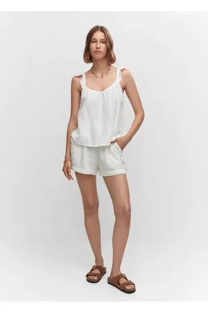 MANGO Mujer Casuales - Shorts algodón cintura elástica