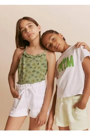MANGO Niña y chica adolescente Shorts - Short paper bag