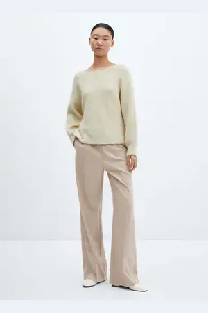 MANGO Pantalón wideleg cintura elástica