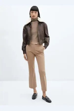 MANGO Pantalón acampanado crop