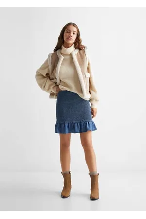 MANGO TEEN Falda fruncida volantes