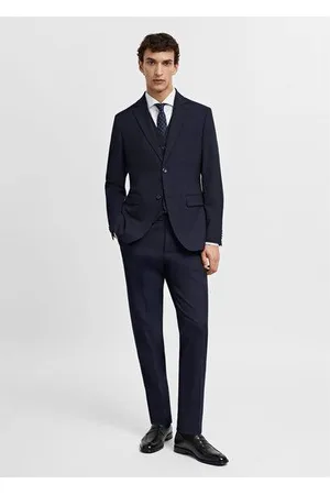 MANGO AN Americana traje slim fit tejido comfort stretch 8