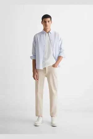 MANGO TEEN Pantalón regular fit algodón
