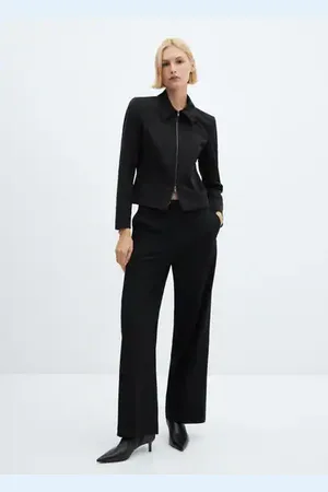 MANGO Pantalón wideleg tiro bajo