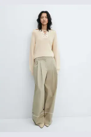 MANGO Jersey cuello pico cordón CH