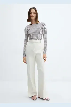 MANGO Camiseta rayas canalé