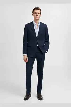 MANGO AN Americana traje slim fit % lino 8