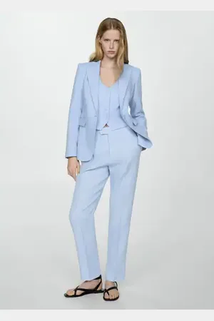 MANGO Pantalón traje lino